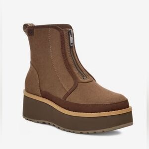 UGG Cityfun Zip Waterproof CPlatform Ankle Boots Suze 8.5 NEW